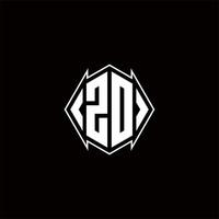 zd logo monogramma con scudo forma disegni modello vettore