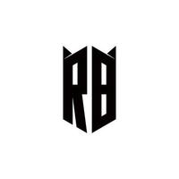 rb logo monogramma con scudo forma disegni modello vettore