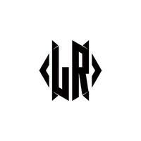 lr logo monogramma con scudo forma disegni modello vettore