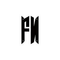 fn logo monogramma con scudo forma disegni modello vettore