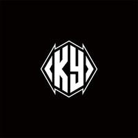 ky logo monogramma con scudo forma disegni modello vettore