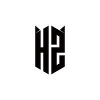 hz logo monogramma con scudo forma disegni modello vettore