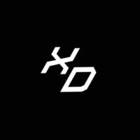 xd logo monogramma con su per giù stile moderno design modello vettore