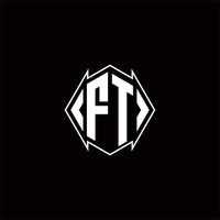 ft logo monogramma con scudo forma disegni modello vettore