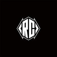 rc logo monogramma con scudo forma disegni modello vettore