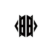bb logo monogramma con scudo forma disegni modello vettore