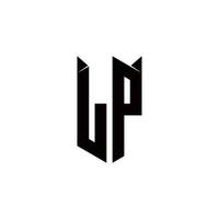 lp logo monogramma con scudo forma disegni modello vettore