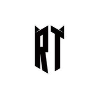 rt logo monogramma con scudo forma disegni modello vettore