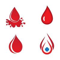 set di immagini del logo di goccia di sangue vettore