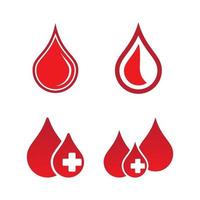 set di immagini del logo di goccia di sangue vettore