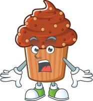 cioccolato Cupcake cartone animato personaggio vettore
