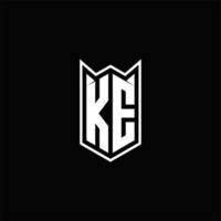 ke logo monogramma con scudo forma disegni modello vettore