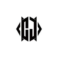 cj logo monogramma con scudo forma disegni modello vettore