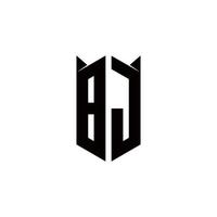bj logo monogramma con scudo forma disegni modello vettore