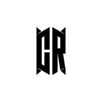 cr logo monogramma con scudo forma disegni modello vettore