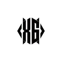 xg logo monogramma con scudo forma disegni modello vettore