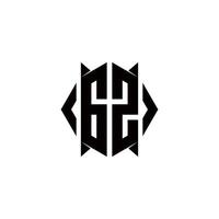 gz logo monogramma con scudo forma disegni modello vettore