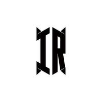 ir logo monogramma con scudo forma disegni modello vettore