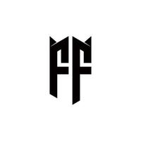 ff logo monogramma con scudo forma disegni modello vettore
