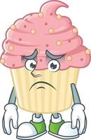 fragola Cupcake cartone animato personaggio vettore