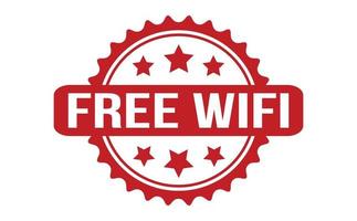 gratuito Wi-Fi gomma da cancellare francobollo. rosso gratuito Wi-Fi gomma da cancellare grunge francobollo foca vettore illustrazione - vettore