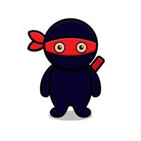 simpatico personaggio mascotte ninja blu vettore