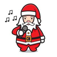 simpatico personaggio di Babbo Natale che canta vettore