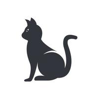 icona dell'illustrazione del logo del gatto vettore