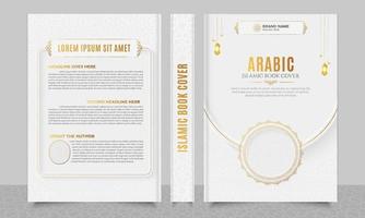 Arabo islamico stile libro copertina design con Arabo modello e ornamenti vettore