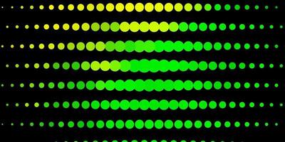 layout vettoriale verde scuro, giallo con forme circolari.