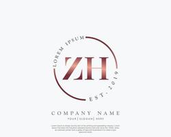 iniziale lettera zh femminile logo bellezza monogramma e elegante logo disegno, grafia logo di iniziale firma, nozze, moda, floreale e botanico con creativo modello vettore
