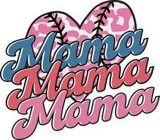 retrò baseball mamma leopardo gli sport mamma t camicia design vettore