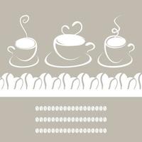 tre tazze di caffè su un' grigio sfondo. un' vettore illustrazione