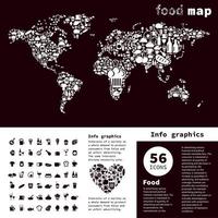 carta geografica fatto di cibo. un' vettore illustrazione