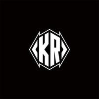 kr logo monogramma con scudo forma disegni modello vettore