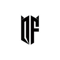 qf logo monogramma con scudo forma disegni modello vettore