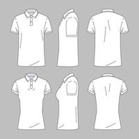 schema bianca polo camicia modello vettore