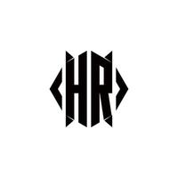 hr logo monogramma con scudo forma disegni modello vettore