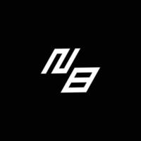 nb logo monogramma con su per giù stile moderno design modello vettore