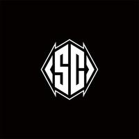 sc logo monogramma con scudo forma disegni modello vettore