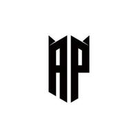 ap logo monogramma con scudo forma disegni modello vettore