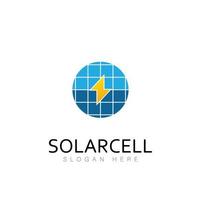 solare energia logo design tecnologia simbolo vettore