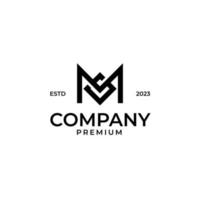 piatto lettera SM o m S logo design vettore illustrazione