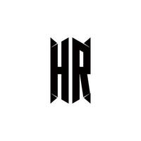 hr logo monogramma con scudo forma disegni modello vettore