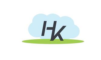alfabeto lettere iniziali monogramma logo hk, kh, h e k vettore
