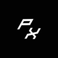 px logo monogramma con su per giù stile moderno design modello vettore