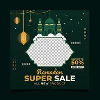 Ramadan super vendita sociale media inviare modello disegno banner piazza vettore