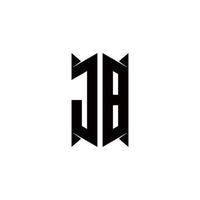 jb logo monogramma con scudo forma disegni modello vettore