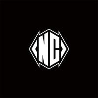 nc logo monogramma con scudo forma disegni modello vettore