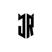 jr logo monogramma con scudo forma disegni modello vettore